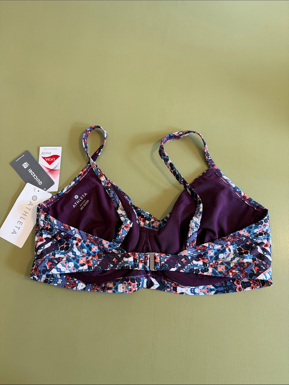 Athleta Marrakech Bikini. Multicolor Floral-Geo Strappy - Blue, Coral, White - Picture 2 of 7